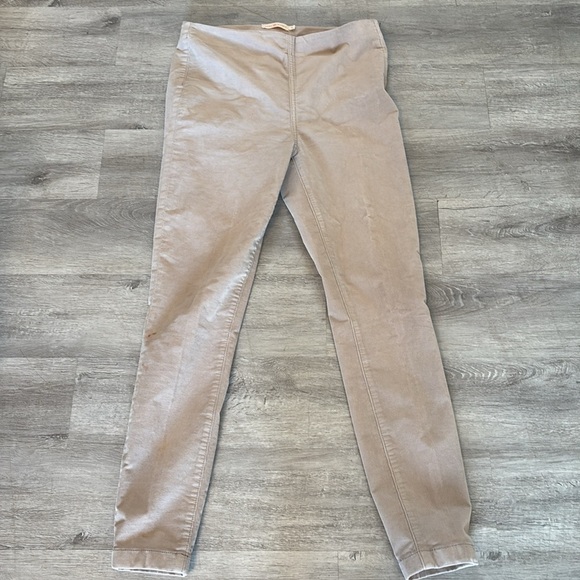 TORY BURCH Billet Leggings Pants Micro Corduroy Side Zipper Skinny Tan Size 29 - Picture 3 of 11
